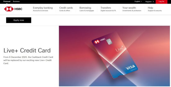 HSBC Live+ Credit Card