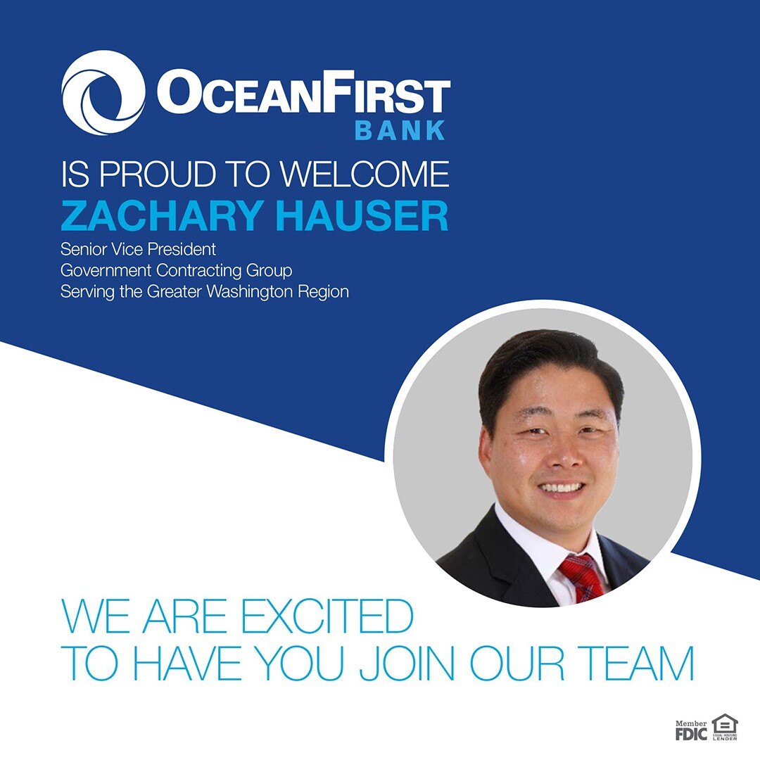 OceanFirst is proud to welcome Zachary Hauser. We are excited to have you join our team.