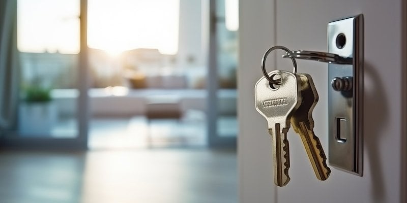 keys in door lock