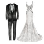 wedding dress and suit 